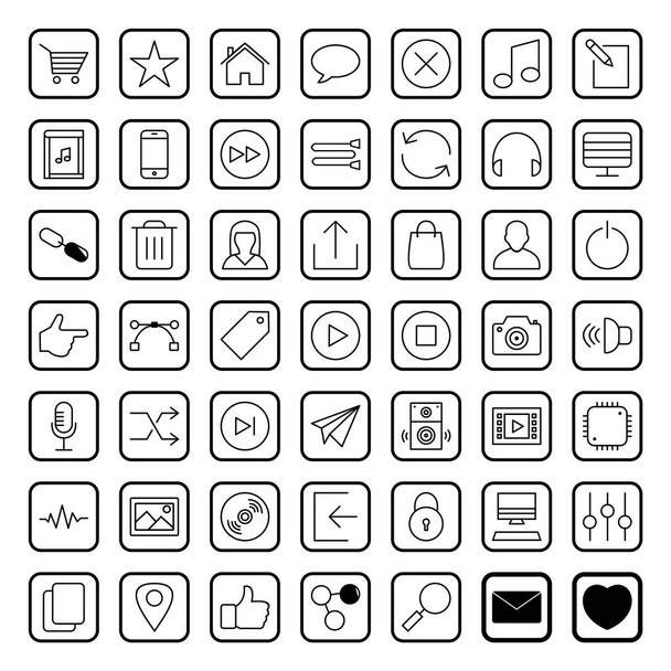 Icon set of multimedia for personal and commmercial use... - Wektor, obraz