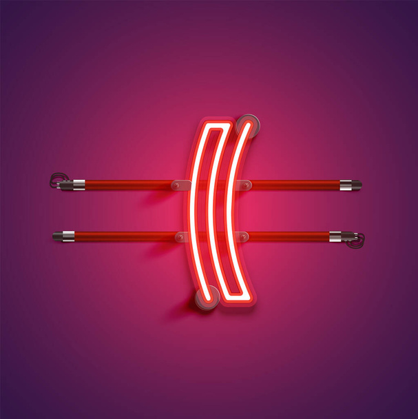 Purple/red high-detailed neon character, vector illustration - Вектор, зображення