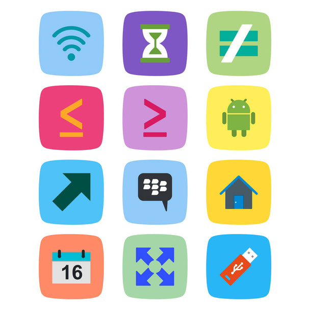Web Icon conjunto de símbolos de aplicativos móveis
 - Vetor, Imagem