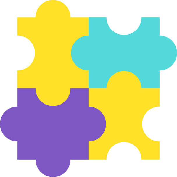 Design Jigsaw Detail of Puzzle Construction Icon - Vector, Image