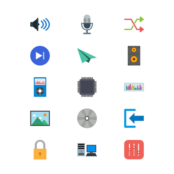 Icon set of multimedia for personal and commmercial use... - Vector, afbeelding