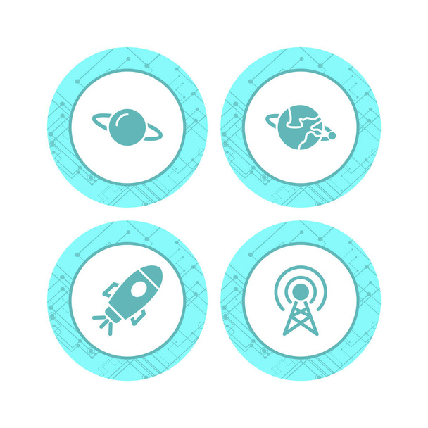 4 Icon Set Of astronomy For Personal And Commercial Use... - Vector, Image