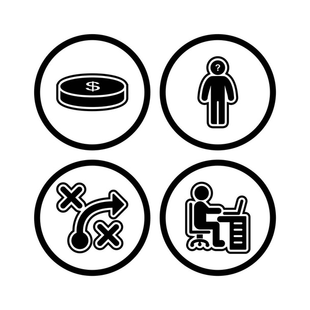 Set von 4 Business-Symbolen auf weißem Hintergrund Vektor isolierte Elemente - Vektor, Bild