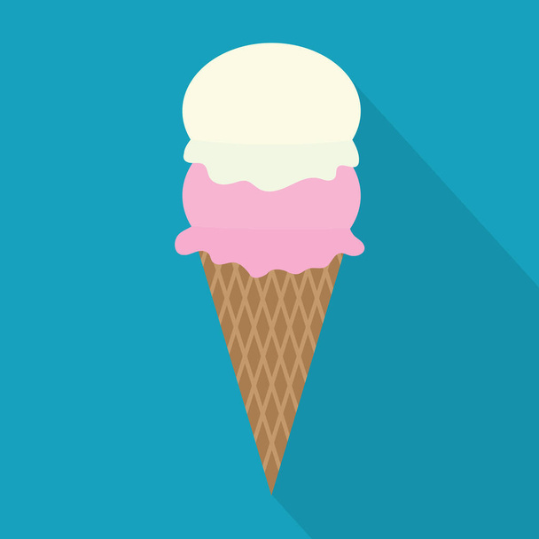 иконка конуса мороженого - векторная иллюстрация
 - Вектор,изображение