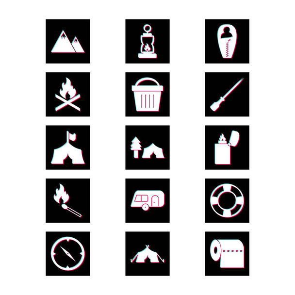 15 conjunto de ícones de acampamento para uso pessoal e comercial
... - Vetor, Imagem