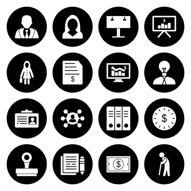 16 Set Of business icons isolated on white background... - Vektor, obrázek