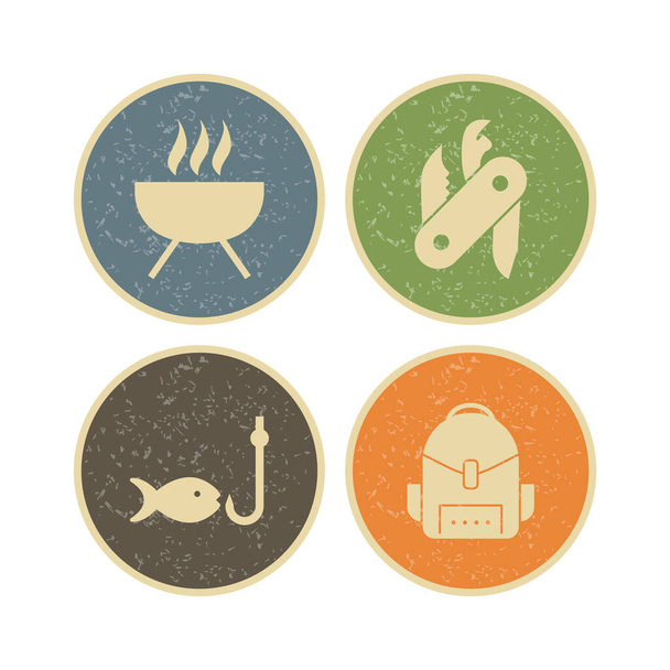 4 Icon Set Of camping For Personal And Commercial Use... - Vetor, Imagem