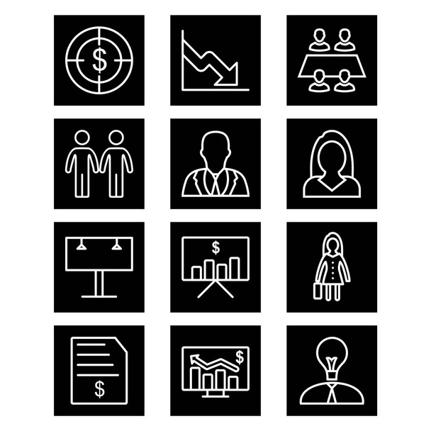 12 Set Of business icons isolated on white background... - Vector, Imagen