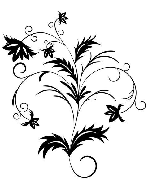 Floral branch - Vector, Image
