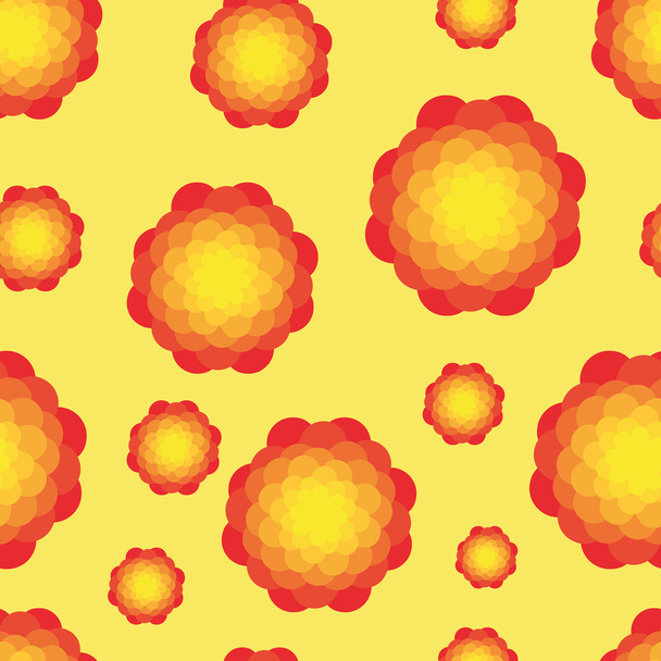 padrão sem costura com flores vermelhas e laranja - Vetor, Imagem