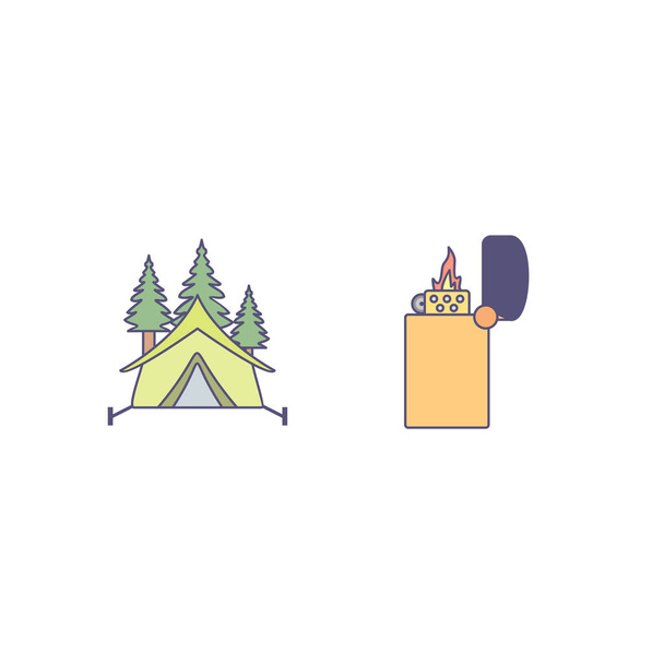 Ensemble de 2 icônes de camping pour un usage personnel et commercial
... - Vecteur, image