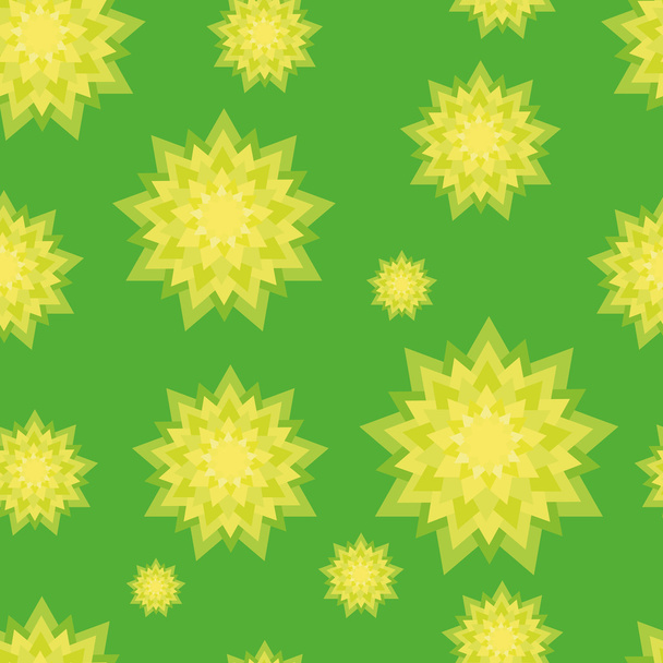 padrão sem costura com flores verdes e amarelas - Vetor, Imagem