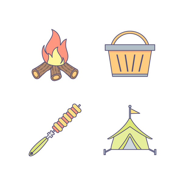 Ensemble de 4 icônes de camping pour usage personnel et commercial
... - Vecteur, image