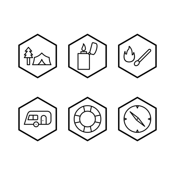 6 camping Icons For Personal And Commercial Use... - Vector, Image