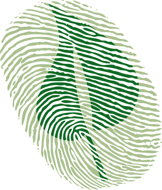 Fingerabdruck des grünen Blattes - Vektor, Bild