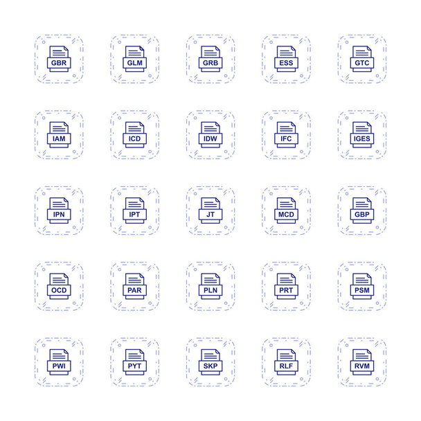 Ensemble de 25 icônes de formats de fichiers
 - Vecteur, image