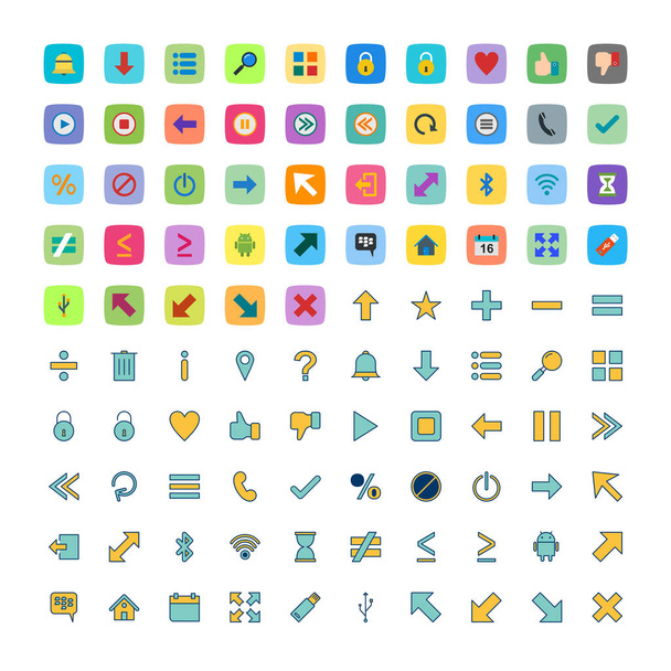 Web Icon conjunto de símbolos de aplicativos móveis
 - Vetor, Imagem