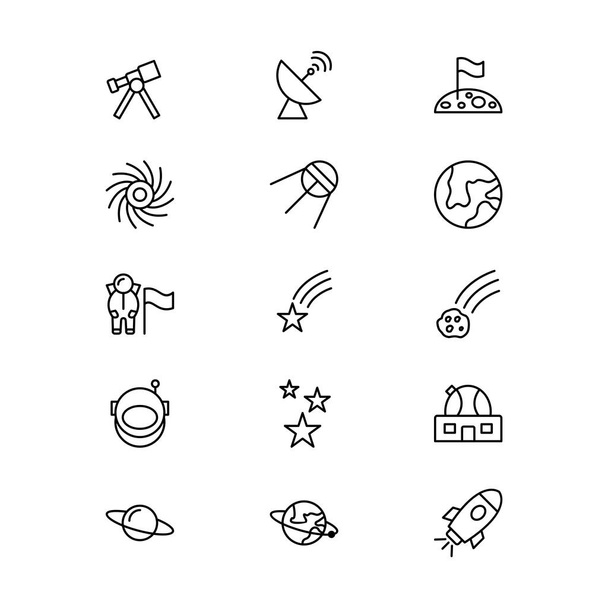 15 ikon készlet csillagászat személyes és kereskedelmi használatra... - Vektor, kép