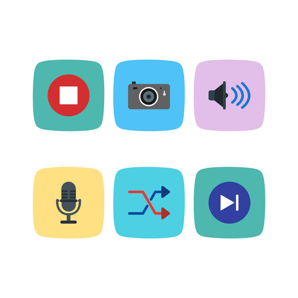 Icon set of multimedia for personal and commmercial use... - Vektor, kép