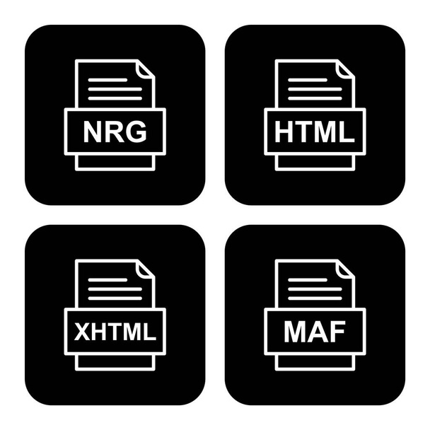 Set von 4 Symbolen für Dateiformate - Vektor, Bild