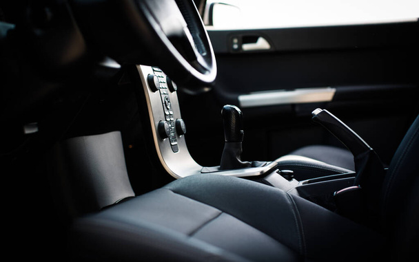 Modern car interior (shallow DOF; color toned image) - Foto, Imagen