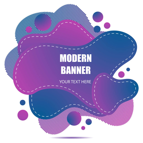 Gradient abstract banner  with flowing liquid shapes. Template for the design of a logo, flyer or presentation.  - Vector, Image