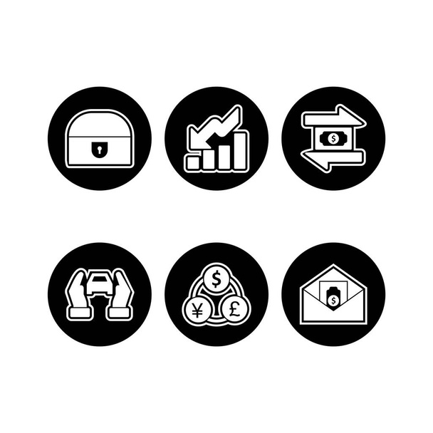  6 Banking Icons für den persönlichen und kommerziellen Gebrauch... - Vektor, Bild