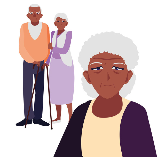 personas mayores compartiendo en casa - Vector, imagen