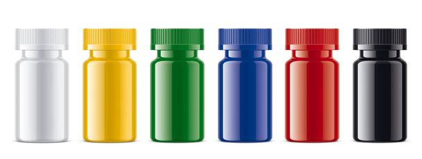 Colored Bottles set. Non-transparent Glossy version.  - Photo, image
