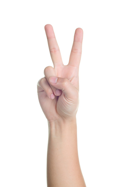 hand sign posture number two isolated - Foto, afbeelding