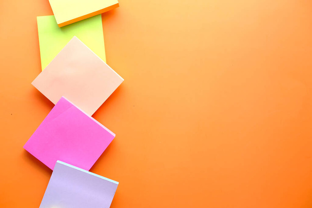 colorful sticky note on color background with copy space - 写真・画像