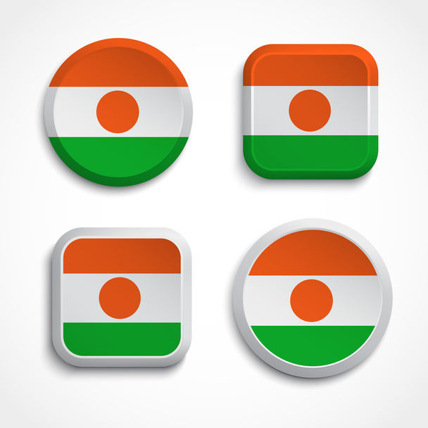 Niger flag icons - Vektor, kép