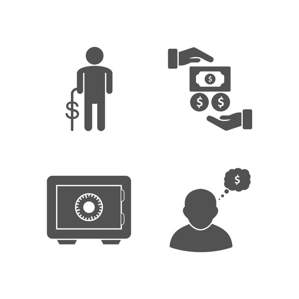 4 ikon készlet banki személyes és kereskedelmi használatra... - Vektor, kép