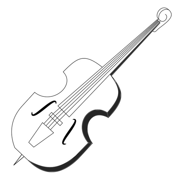 Illustration vector of double-bass or cello for international day of jazz - Vector, Image