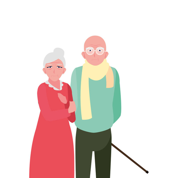 adorable vieux couple partage à la maison
 - Vecteur, image