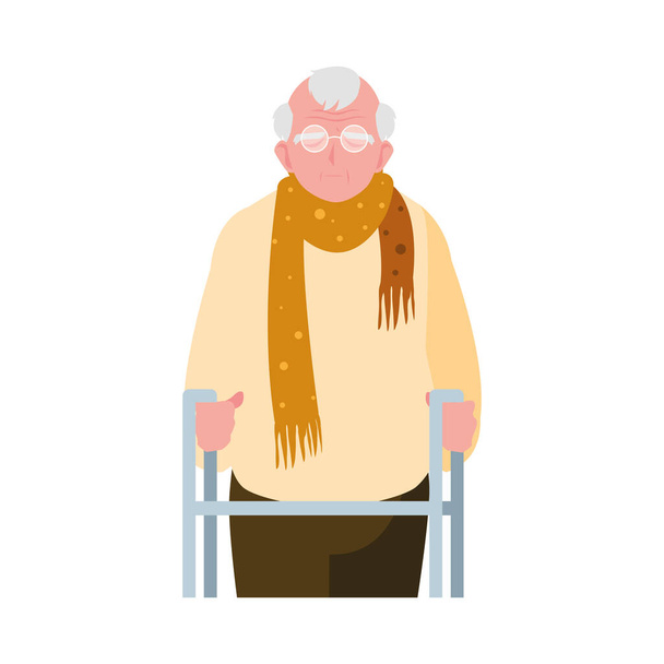 пожилой человек в стильной одежде
 - Вектор,изображение