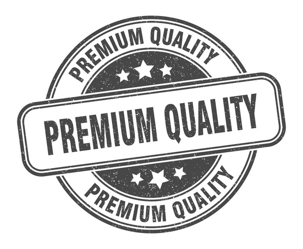 premium quality stamp. premium quality round grunge sign. label - ベクター画像