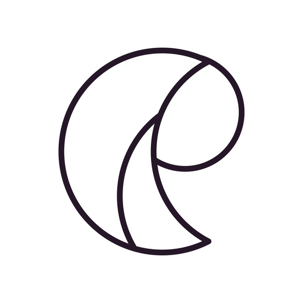 Diseño abstracto del vector de icono de estilo de línea de forma de coma
 - Vector, imagen
