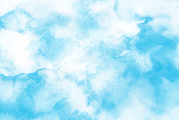 Mojado sobre mojado acuarela abstracto casero fondo azul
 - Foto, Imagen