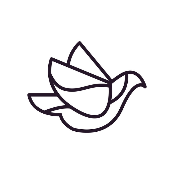 περιστέρι πουλί γραμμή στυλ εικονίδιο διανυσματικό σχεδιασμό - Διάνυσμα, εικόνα
