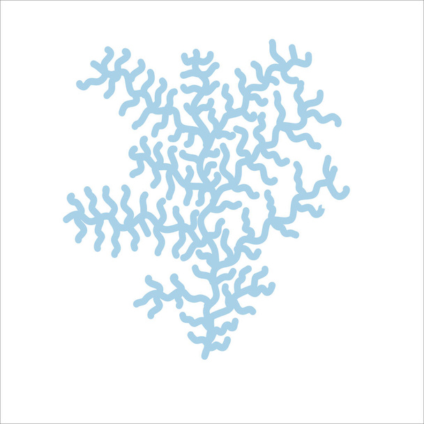 Schöne blaue Koralle mit vielen Zweigen. Isoliert auf weißem Hintergrund. - Vektor, Bild