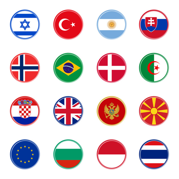 World flags icons (set four of four) - Wektor, obraz