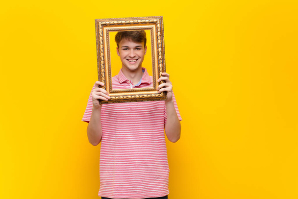 young blonde man with a baroque frame - Fotografie, Obrázek