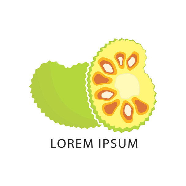 Illustration vectorielle plate du fruit du jacquier. Jackfruit logo vectoriel design
. - Vecteur, image