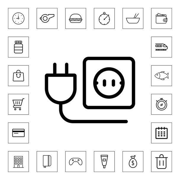 Power socket icon illustration isolated vector sign symbol - Vector, Image