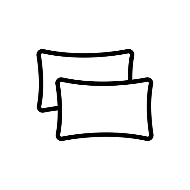 два спальних подушки значок вектор. дві спальні подушки знак. ізольована символьна ілюстрація контуру
 - Вектор, зображення