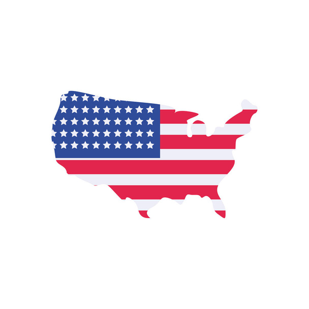 Usa Flagge Karte flachen Stil Symbol Vektor-Design - Vektor, Bild