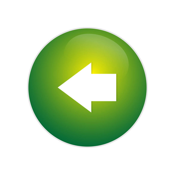 Botón trasero. Botón verde brillante con el signo de flecha izquierda. izquierda círculo verde web icono brillante
. - Foto, imagen