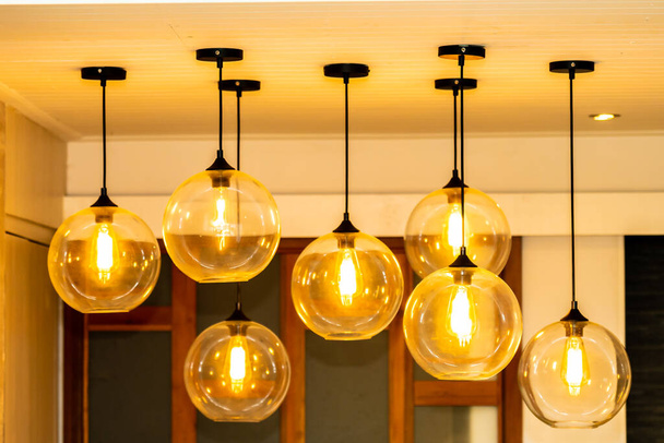 Beautiful luxury electric ceiling light lamp decoration interior of room - Фото, зображення