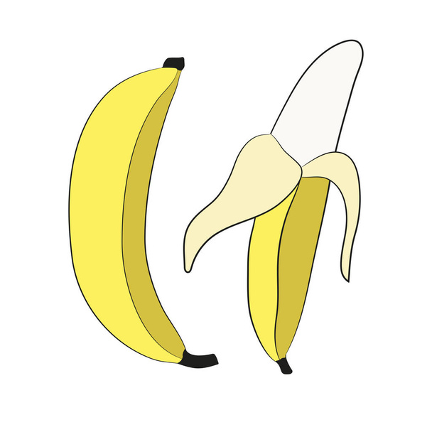 Sweet rijpe banaan ontwerp getekend door Vector illustratie voor logo behang ansichtkaarten afdrukken T-shirts  - Vector, afbeelding